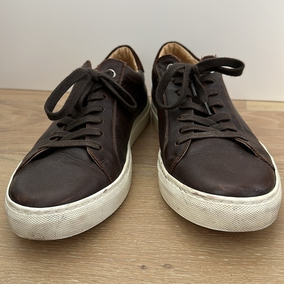 Suitsupply Brown Calf Leather White Sole Fashion Sneakers Lace Up Casual Mens 44 - Picture 3 of 9